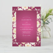 Invitation Mariage Rose Crème Magenta (Debout devant)