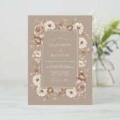 Invitation Mariage Rose Crème Taupe (Debout devant)