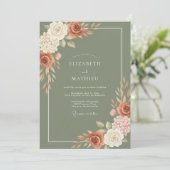 Invitation Mariage Rose Cuivre de Mousse (Debout devant)