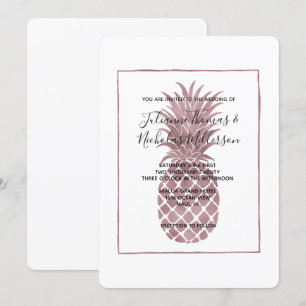 Invitation Mariage rose d'ananas Gold