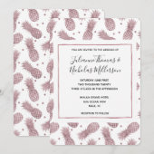 Invitation Mariage rose d'ananas Gold (Devant / Derrière)