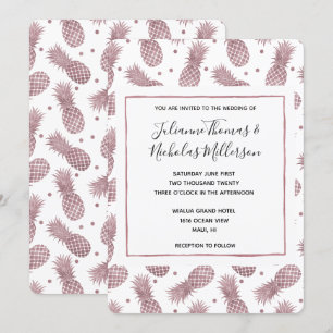 Invitation Mariage rose d'ananas Gold