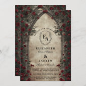 Invitation Mariage Rose d'arcade sombre (Devant / Derrière)
