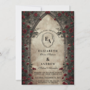 Invitation Mariage Rose d'arcade sombre