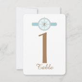 Invitation Mariage Rose de boussole bleu et or Numéro de tabl (Dos)