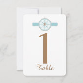 Invitation Mariage Rose de boussole bleu et or Numéro de tabl (Devant)