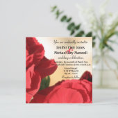 Invitation Mariage rose de coin rouge (Debout devant)