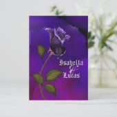 Invitation Mariage Rose de goth violet profond (Debout devant)