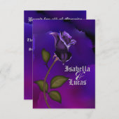 Invitation Mariage Rose de goth violet profond (Devant / Derrière)