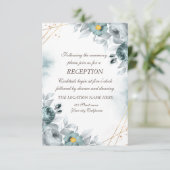 Invitation Mariage Rose de la Monnaie Verte Aquarelle (Debout devant)