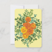 Invitation Mariage Rose de pivoine orange et jaune clair Date (Dos)