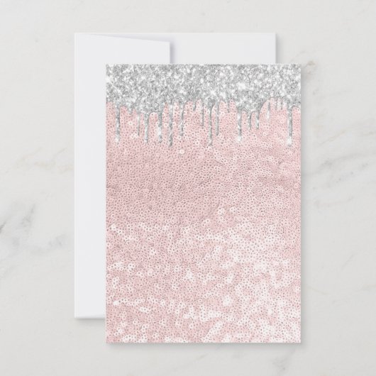 Invitation Mariage Rose de Robinet d'Argent Douce 16ème Cérém (Dos)