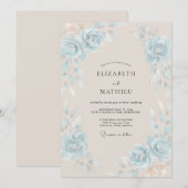 Invitation Mariage Rose de Sable Céleste (Devant / Derrière)