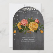 Invitation Mariage Rose de tableau de bord rose et jaune (Dos)