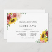 Invitation Mariage Rose de tournesol Dîner de répétition invi (Devant / Derrière)