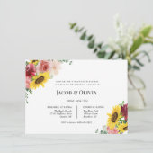 Invitation Mariage Rose de tournesol Dîner de répétition invi (Debout devant)