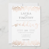 Invitation Mariage Rose de typographie russe  de Black Floral (Devant)