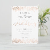 Invitation Mariage Rose de typographie russe  de Black Floral (Debout devant)