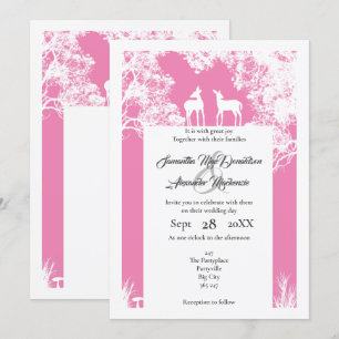 Invitation Mariage rose de Woodland