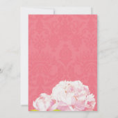 Invitation Mariage rose des fleurs de pivoines (Dos)