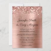 Invitation Mariage Rose d'huile d'or (Devant)