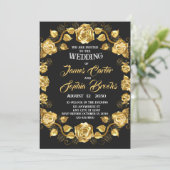 Invitation Mariage rose d'or (Debout devant)