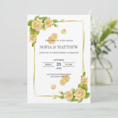 Invitation Mariage Rose d'or (Debout devant)