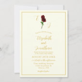 Invitation Mariage Rose d'or ivoire (Devant)