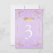 Invitation Mariage Rose d'or violet clair Numéro de tableau C (Dos)