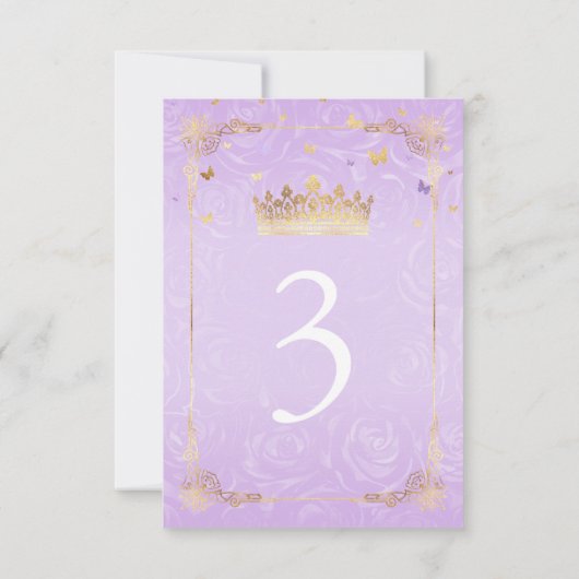 Invitation Mariage Rose d'or violet clair Numéro de tableau C (Dos)