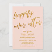 Invitation Mariage Rose Doré Happily Ever After Réception de  (Devant)