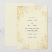 Invitation Mariage Rose Dorée Beurre (Devant / Derrière)
