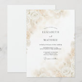 Invitation Mariage Rose Douce Champagne (Devant / Derrière)