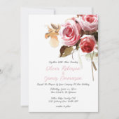Invitation Mariage rose doux Rose antique (Devant)