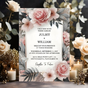Invitation Mariage Rose Dusty du Jardin Boho Rose en Soie