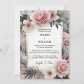 Invitation Mariage Rose Dusty du Jardin Boho Rose en Soie (Devant)