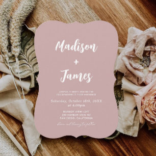 Invitation Mariage Rose Dusty moderne