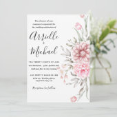 Invitation Mariage rose Dusty Rose de verdure (Debout devant)
