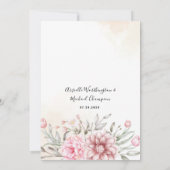 Invitation Mariage rose Dusty Rose de verdure (Dos)