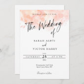 Invitation mariage rose élégant (Devant / Derrière)