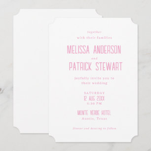 Invitation Mariage Rose Élégant Moderne Simple