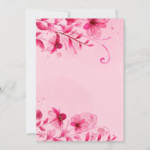 Invitation Mariage rose Élégant - Romantique Souvenirs intemp (Dos)