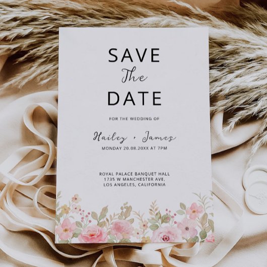 Invitation Mariage rose Enregistrer la date