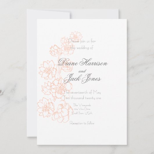 Invitation Mariage rose et blanc (Devant)