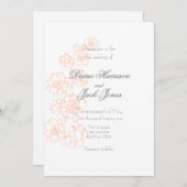 Invitation Mariage rose et blanc (Devant / Derrière)