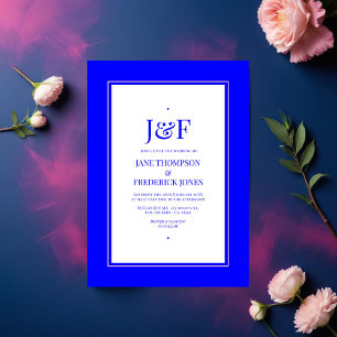 Invitation Mariage rose et bleu