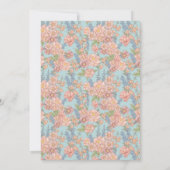 Invitation Mariage rose et bleu shabby chic floraux (Dos)