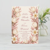 Invitation Mariage Rose et Champagne (Debout devant)