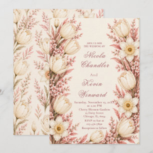 Invitation Mariage Rose et Champagne