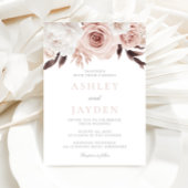 Invitation Mariage Rose et Fleurs blanches